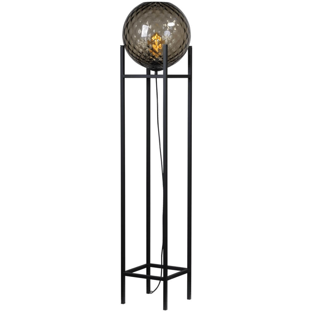 Stehlampe Baloton mit geripptem Glas
