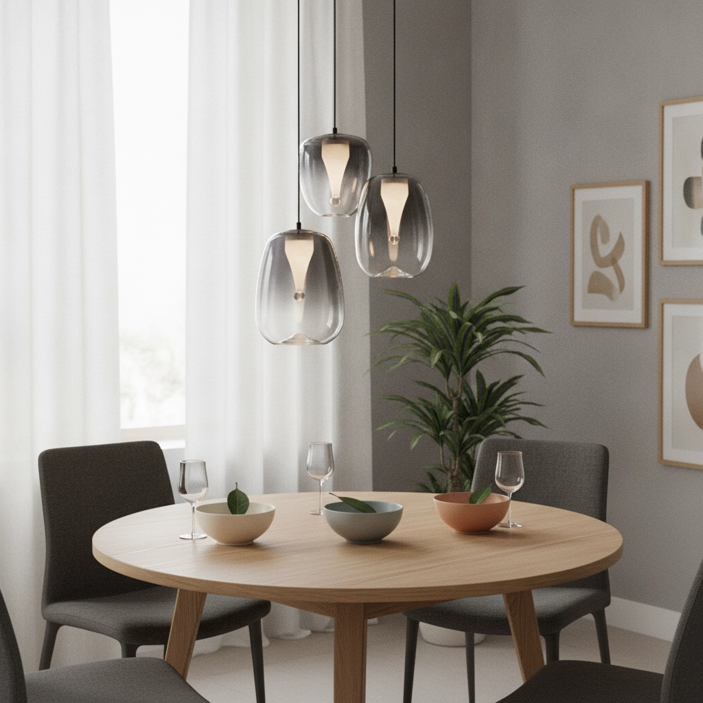Design-Pendelleuchte Oblo 5-flammiges Rauchglas