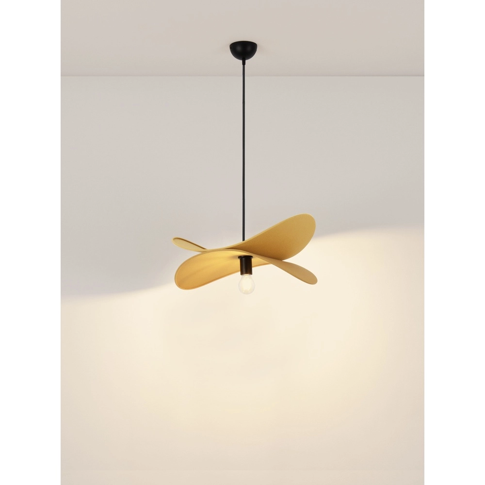 Moderne Pendellampe Luve Schwarz mit Gelb Lyora 5212017493705