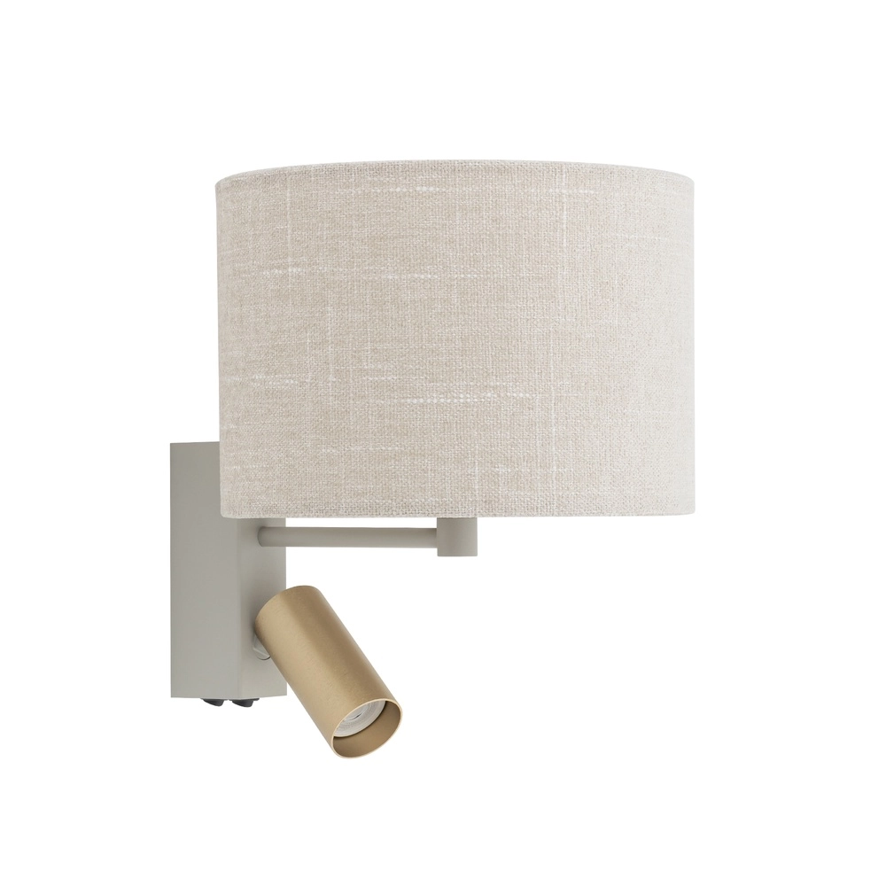Cremefarbene Wandlampe Santana mit Tischlampenschirm