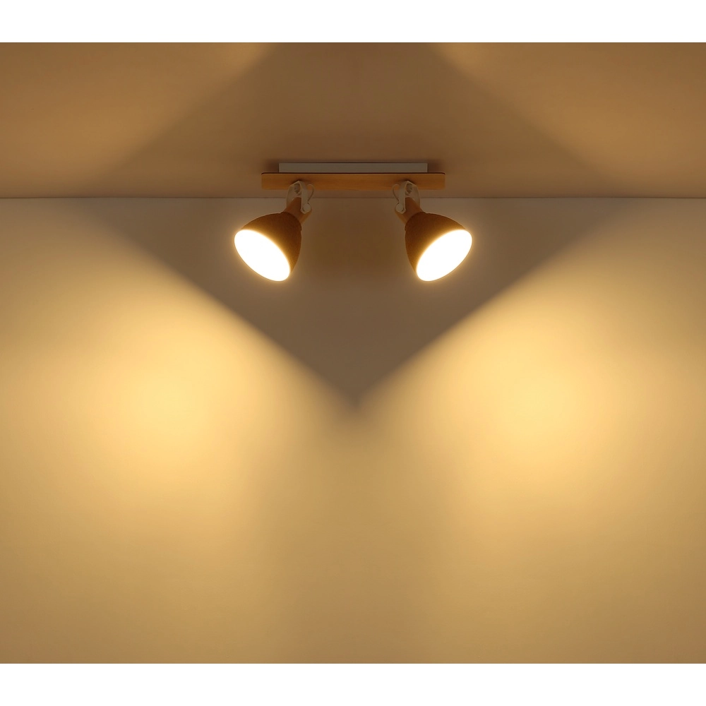 Deckenlampe Lyndon 2-hell weiß mit Rattan Globo 9007371583744