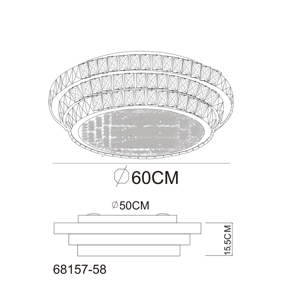 Deckenlampe Klara Ø 60cm Chrom Globo 9007371456086