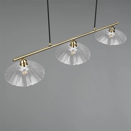 Klassische Pendellampe Eluna 3-Licht alte Messing Trio 4017807682526