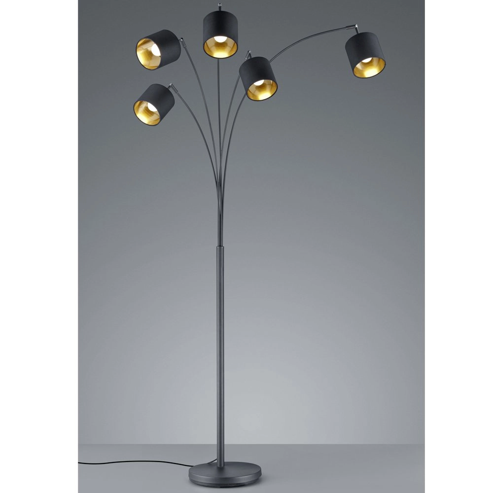 Lamp Tommy 5 Lichtschwarz mit gold Trio 4017807395150