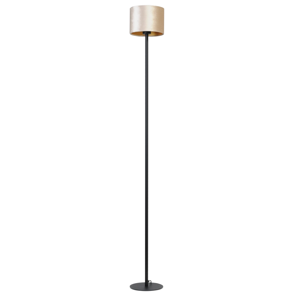 Schwarze Stehlampe Venus 175cm mit sandfarbenem Lampenschirm Masterlight 8718121204307