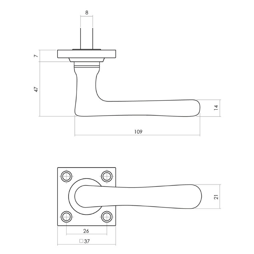 Türklinke Trento Messing getrommelt Intersteel 8714186485828
