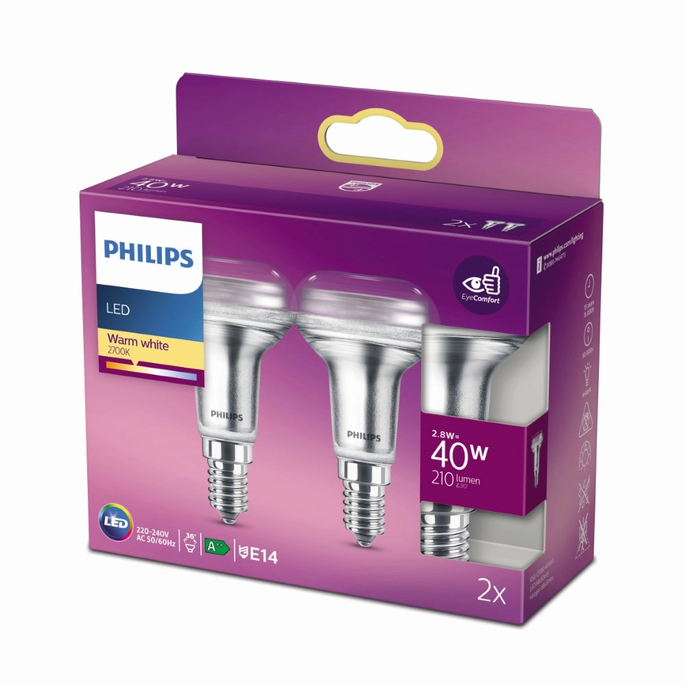 2,8W - E14 - 2700K - 210 lumen 2er-Set