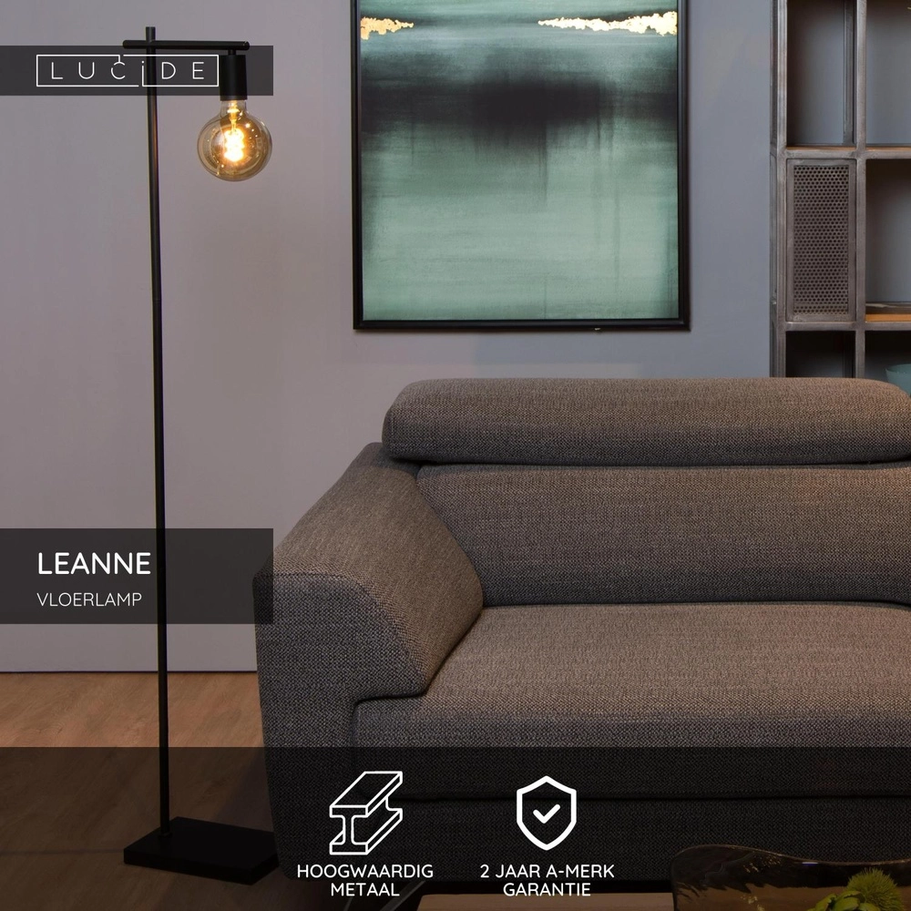 Stehlampe Leanne Schwarz Lucide 5411212211125