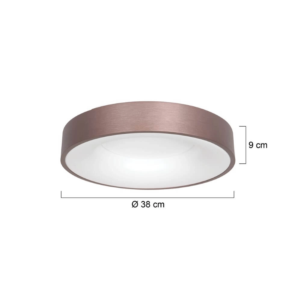 Bronzefarbene LED-Deckenleuchte Ringlede Ø 38cm Steinhauer 8712746167405