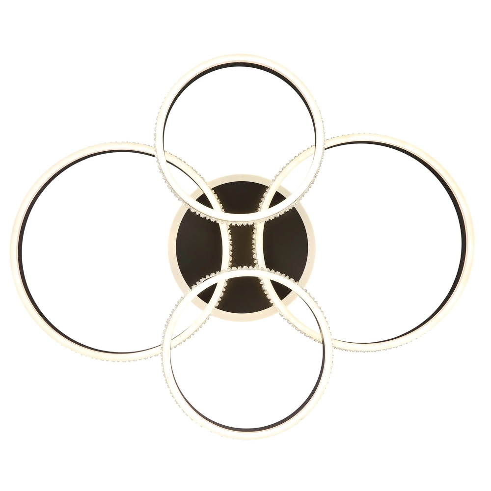 Design-Deckenlampe Grouni 4 Ringe mit Titan gebürstet Globo 9007371446001