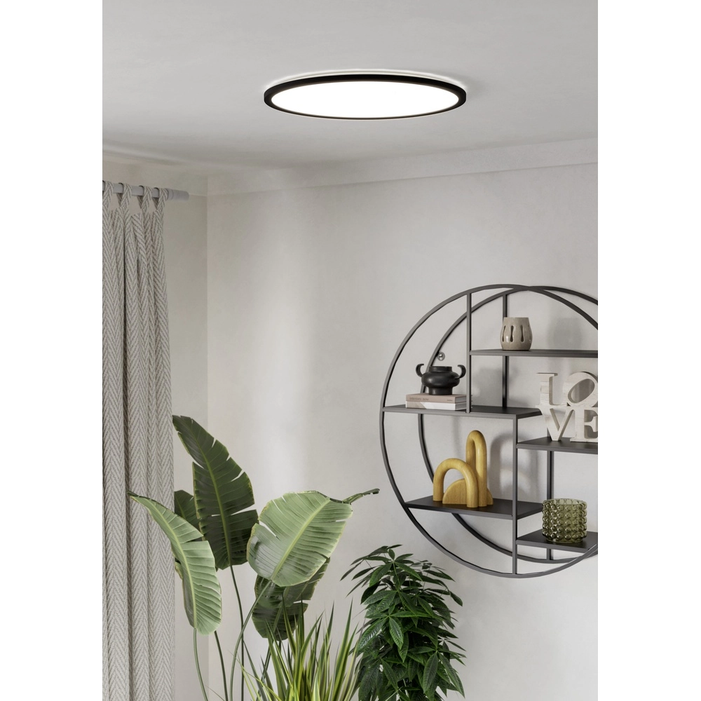 Badezimmerlampe mit Fernbedienung Rovito-R rund – schwarz – Ø 50 cm Eglo 9008606329991