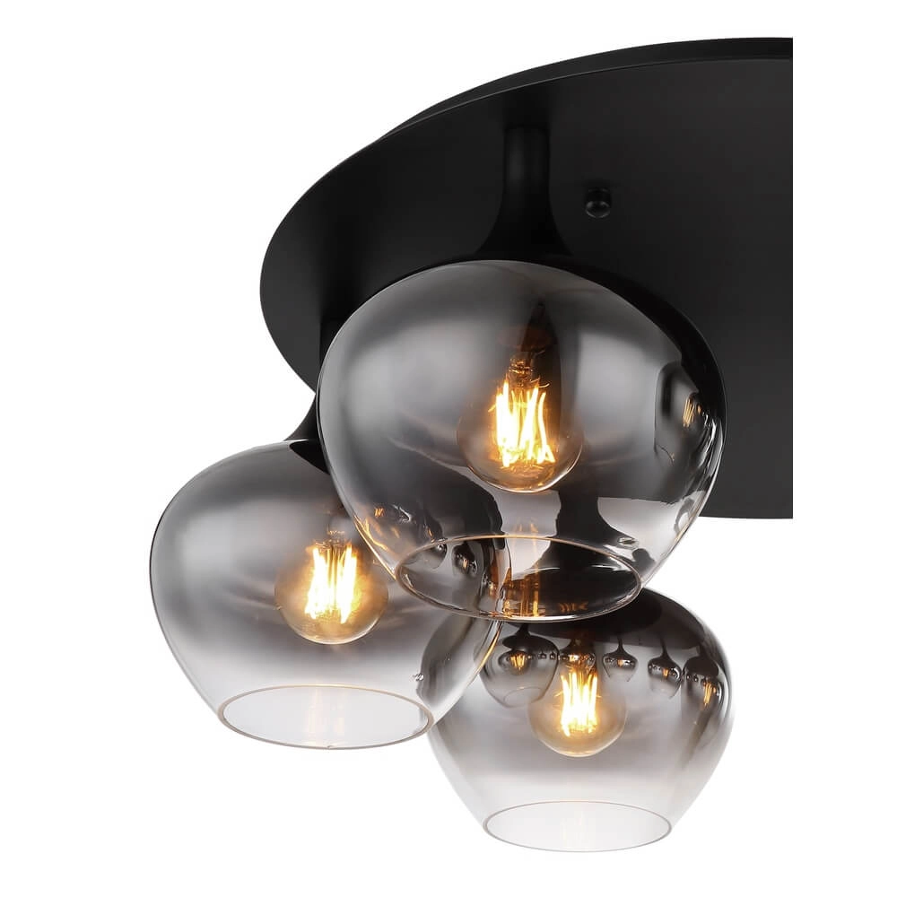 Schwarze Deckenleuchte Maxy 6-flammig Ø 65cm Globo 9007371435395