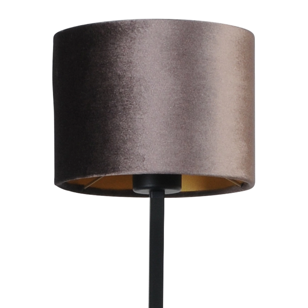 Schwarze Tischlampe Venus mit braunem Lampenschirm Masterlight 8718121218267