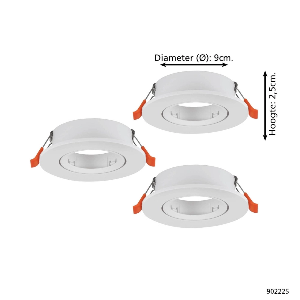 Set mit 3 Einbaustrahlern Barranco weiß Ø 9cm Eglo 9008606359097