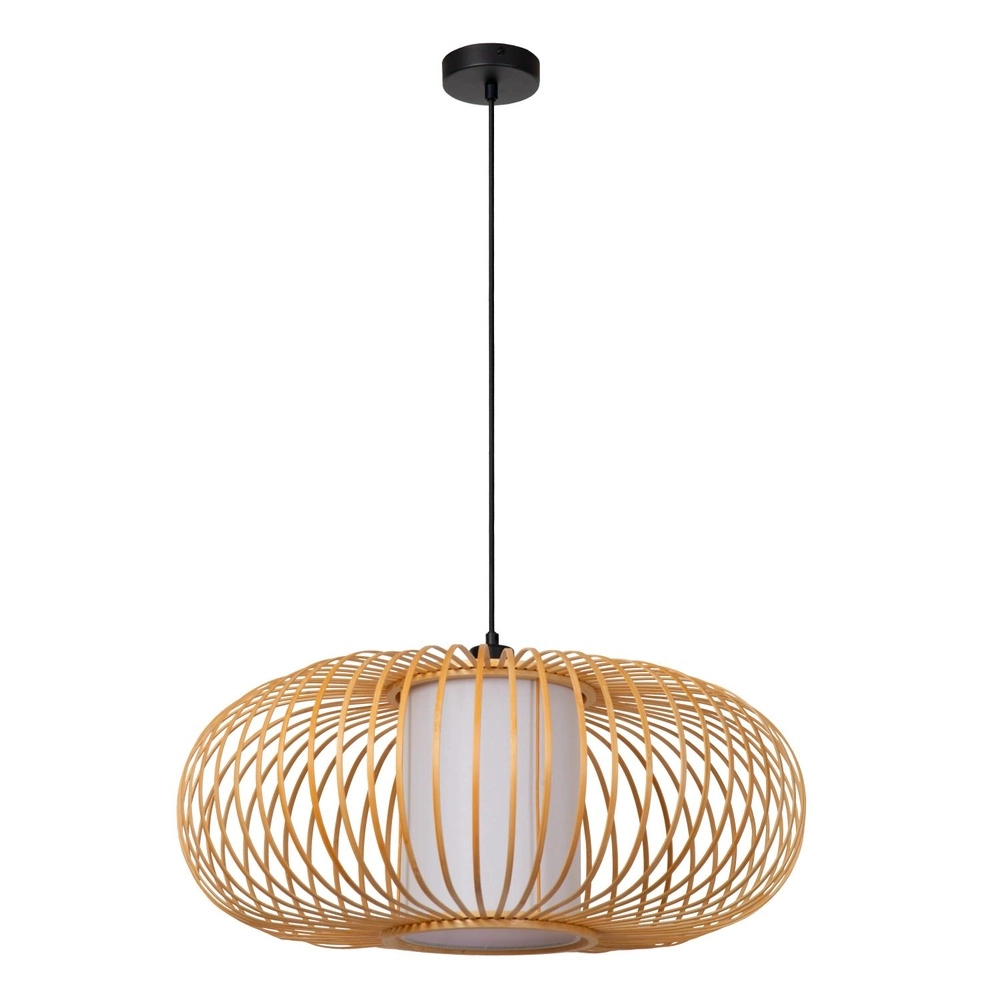 Pendellampe Thuline Ø 60 cm Holzoptik