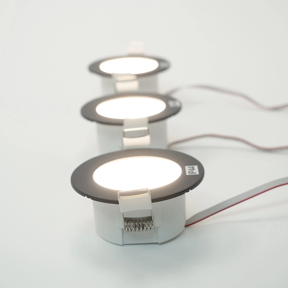 IP44 Einbauscheinwerfer Fueva 6-Z Zigbee – schwarz – Ø 8,8 cm