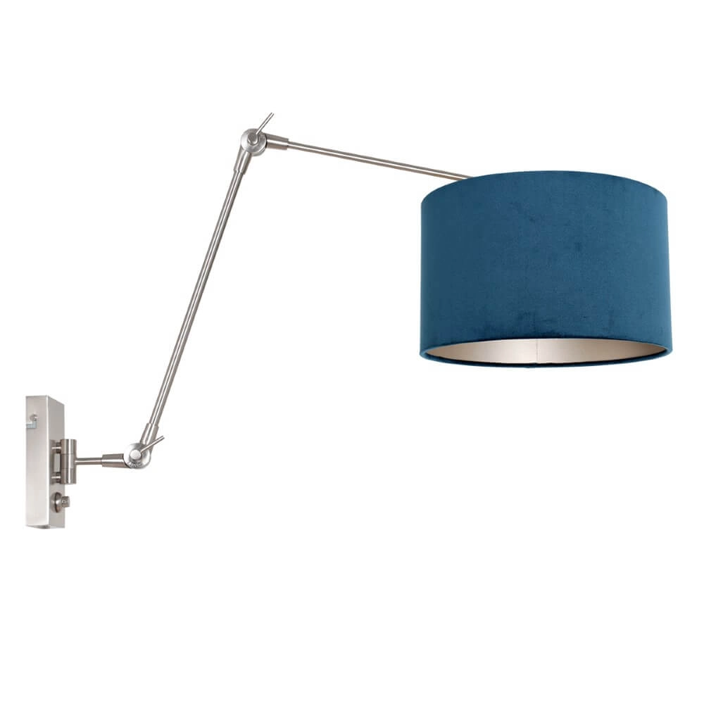 Wandleselampe Prestige Chic mit blauer Kapuze
