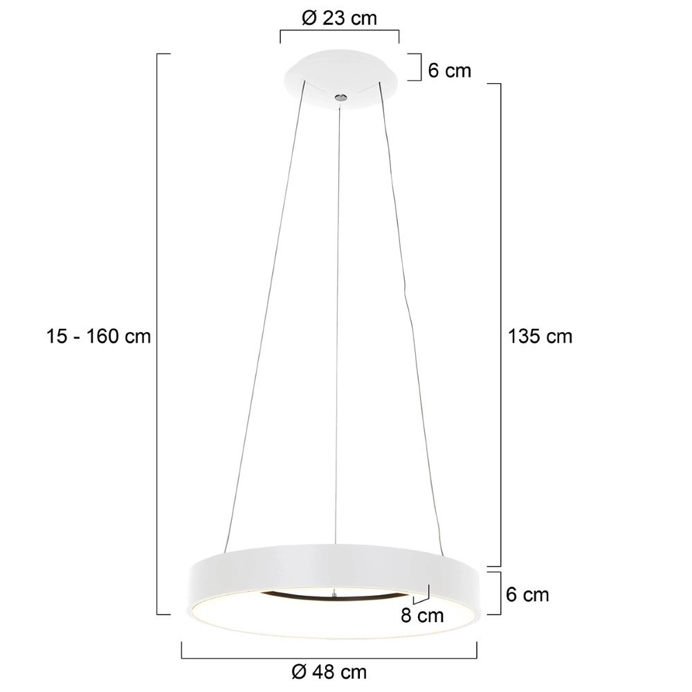 LED Hängelampe Ringlede Ø 48 cm weiß Steinhauer 8712746132854