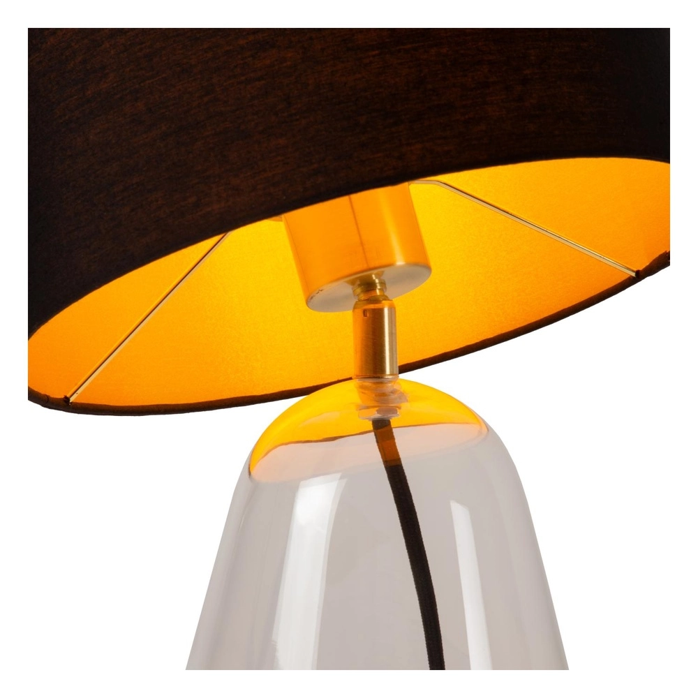 Tischlampe Campana Glas mit schwarzem Schirm 40 cm Lucide 5411212345806