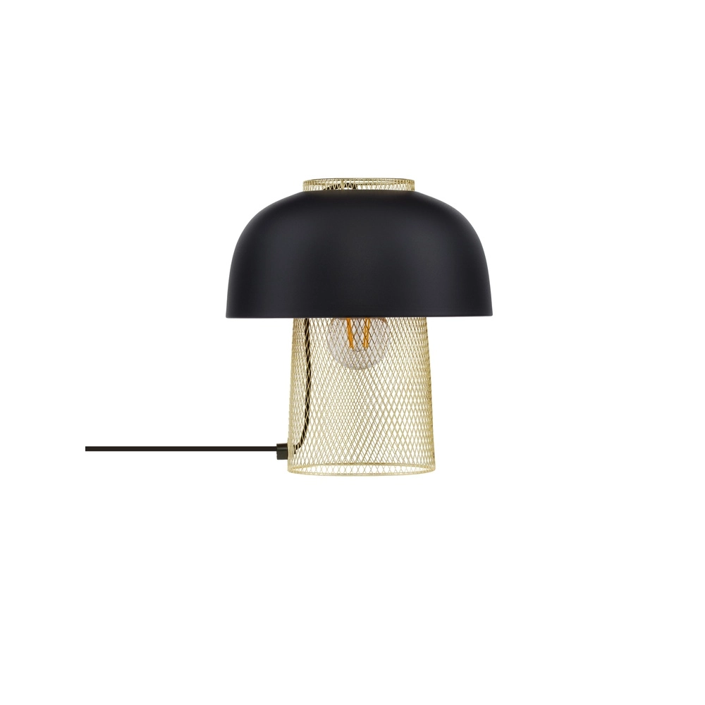 Tischlampe Sqube schwarz mit gold Lyora 5212017454782