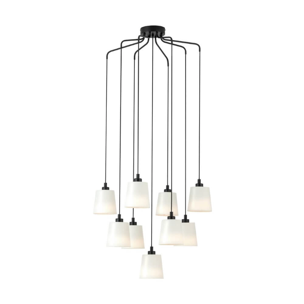 Schwarze Hängelampe Bernabetta mit weißem Glas Stars of Light 9002759397388