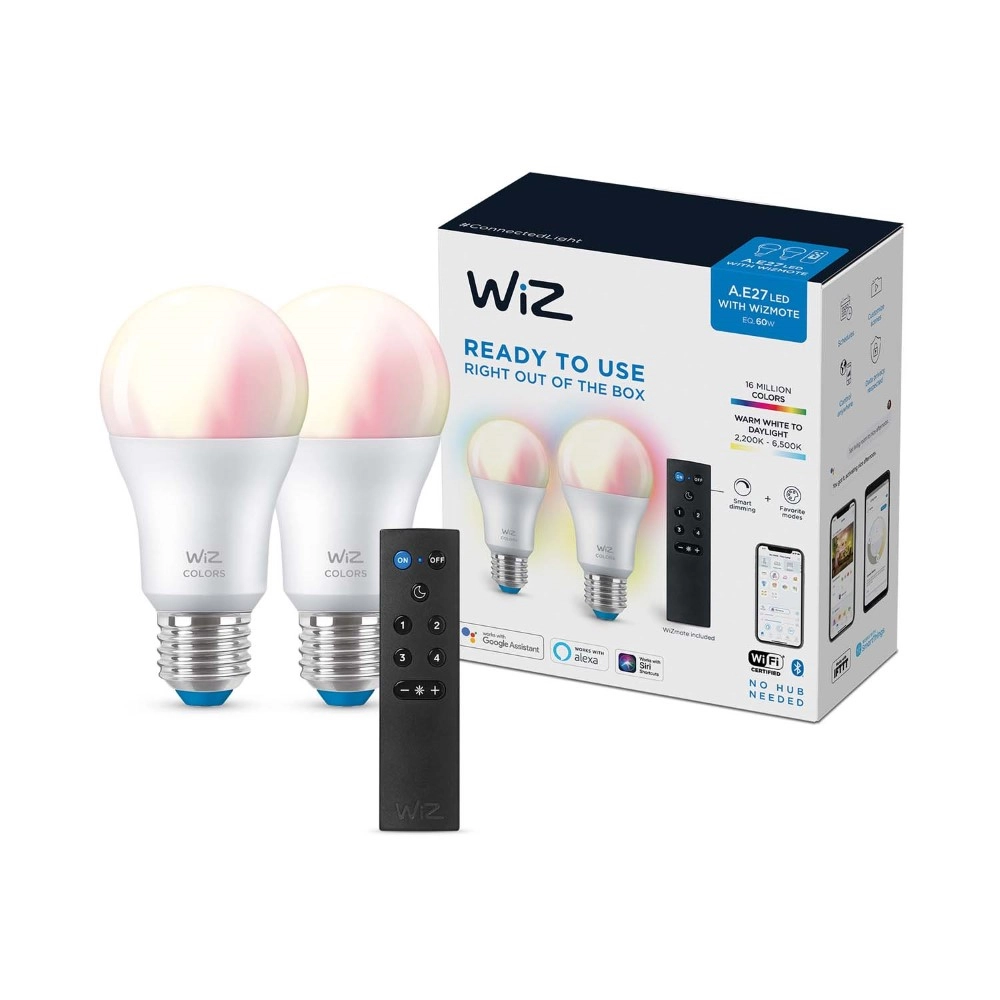 Satz 2x 8,5W - E27 - Led mit Fernbedienung WiZ 8719514550117
