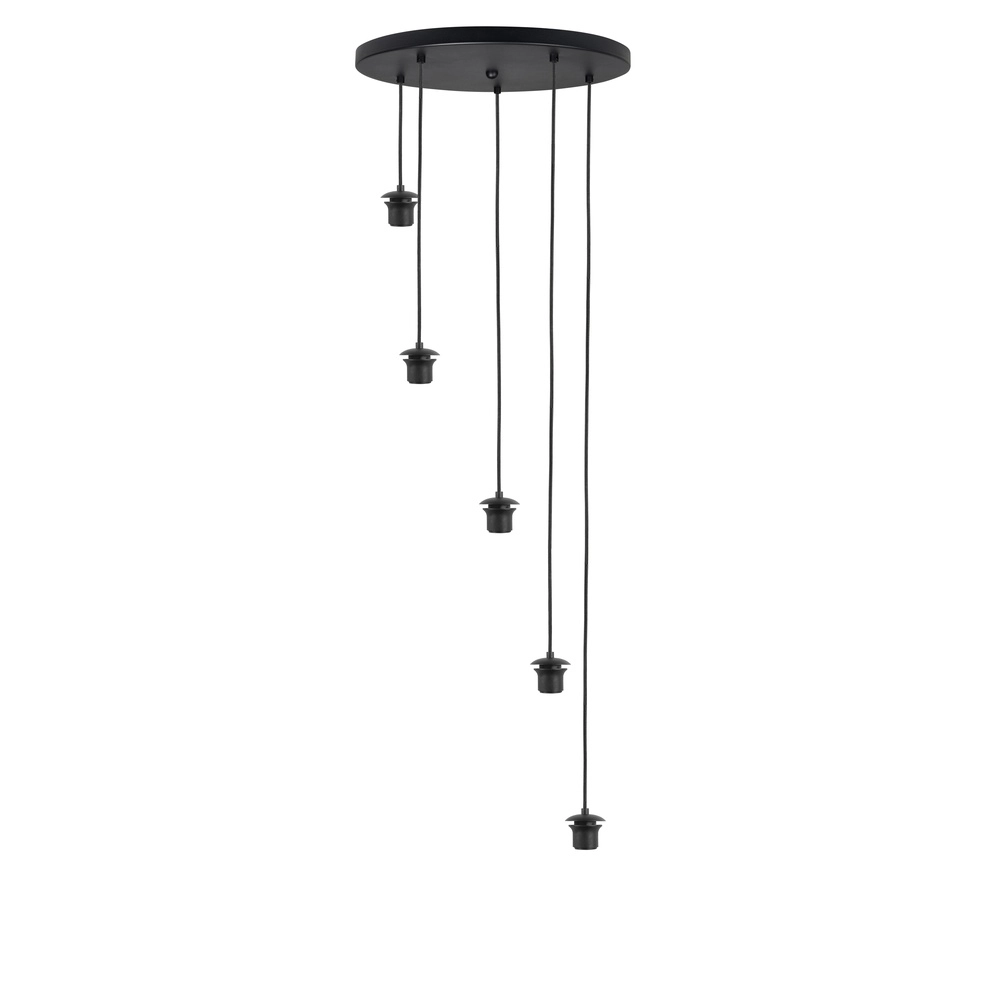 5-flammige Pendelleuchte Fantasy schwarz mit Rauchglas Highlight 8718379041143