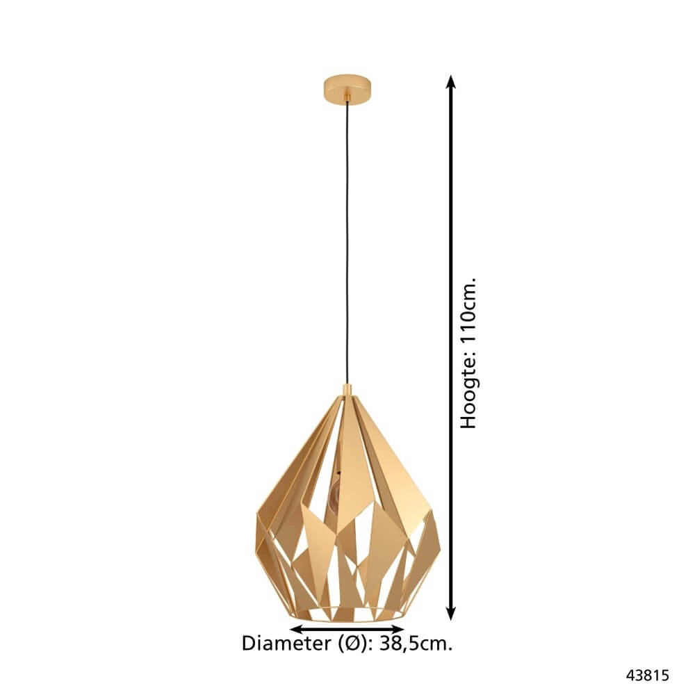 Goldene Hängelampe Carlton Ø 38,5cm Eglo 9002759438159