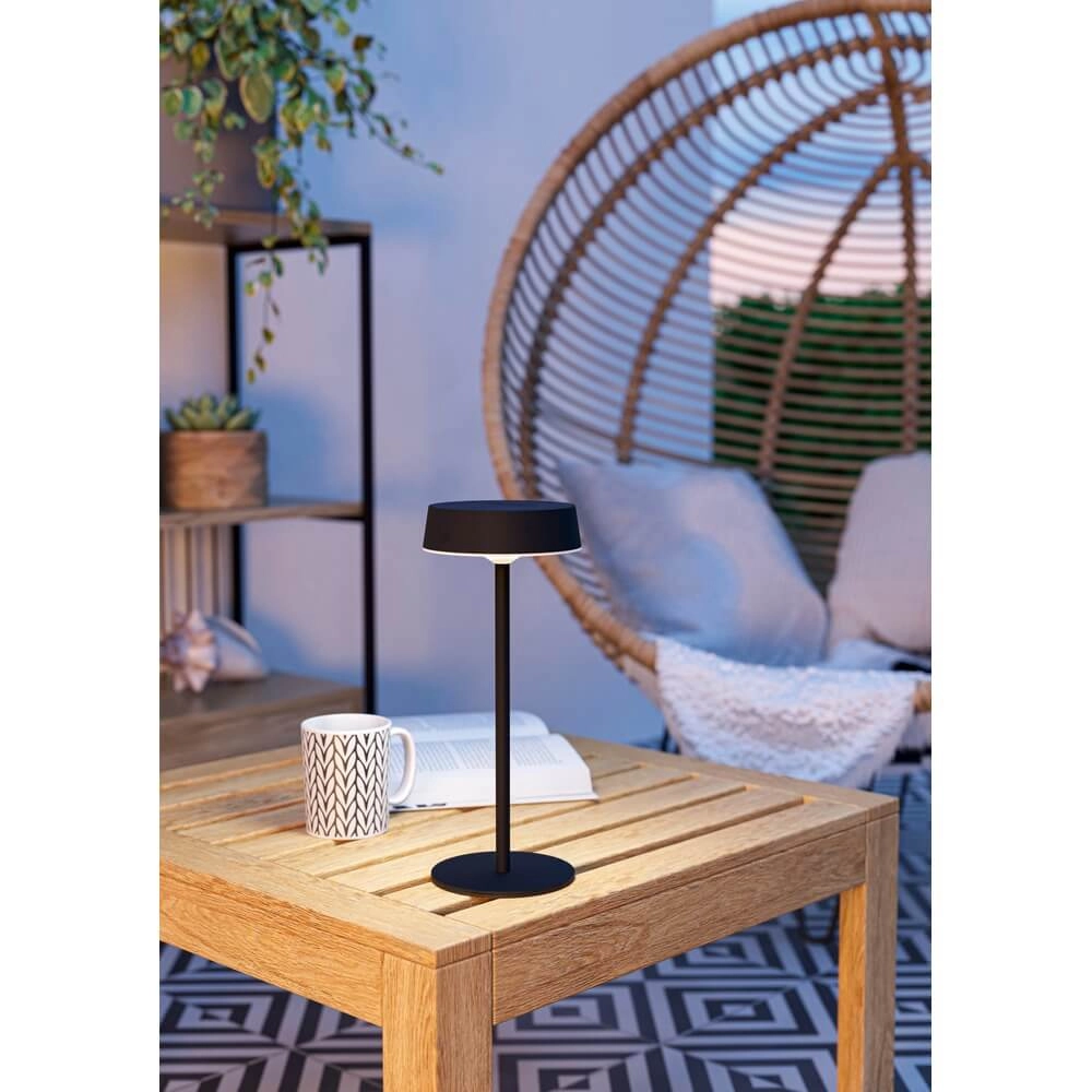 Schlanke Tischleuchte Simeri Hybrid Schwarz Eglo 9002759758769