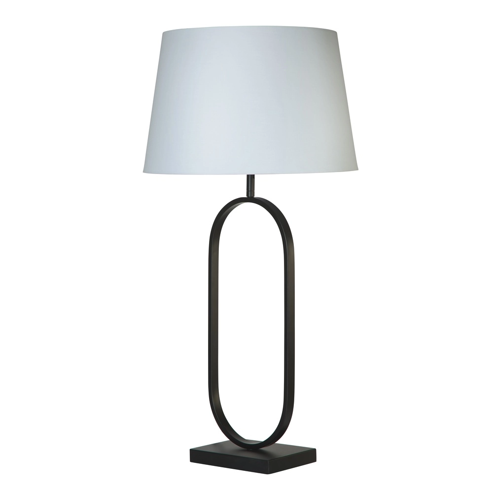 Tischlampe Modish schwarz mit weißer Kapuze Searchlight 5053423306261