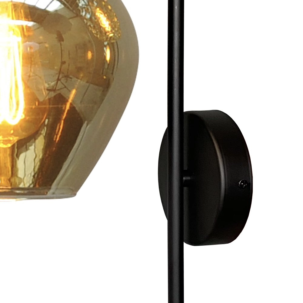 Schwarze Wandlampe Quinto mit Rauchglas Masterlight 8718121250991