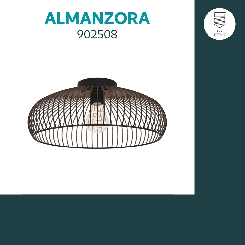 Deckenlampe Almanzora Schwarz mit Kupfer