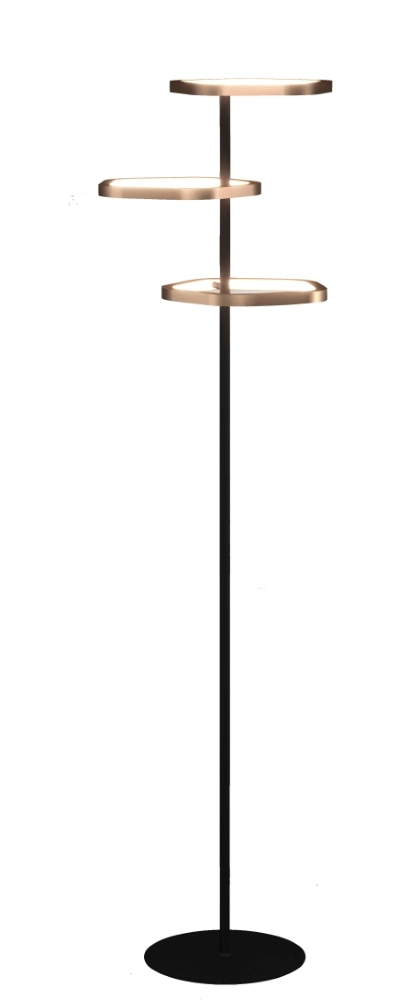 Einzigartige Stehlampe Estrella Schwarz mit Braun