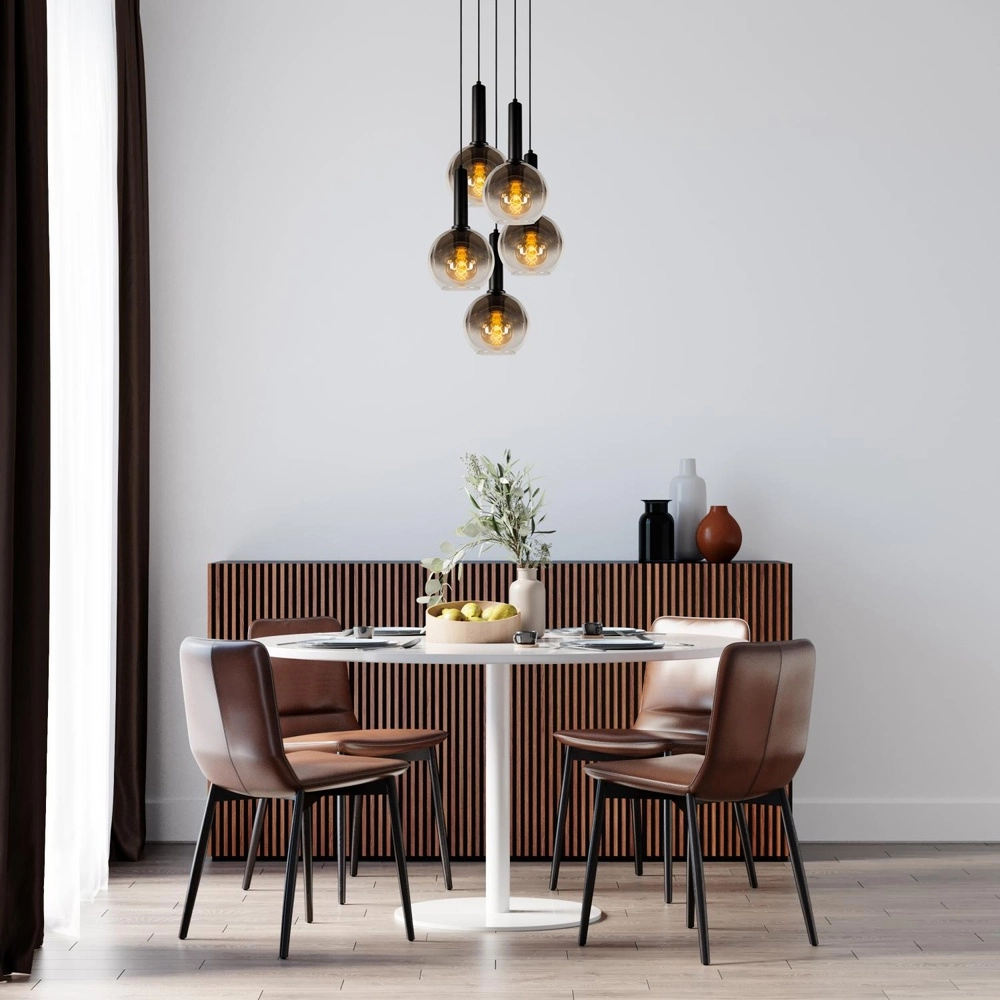 Pendellampe Marius 5-Licht Schwarz Lucide 5411212452245