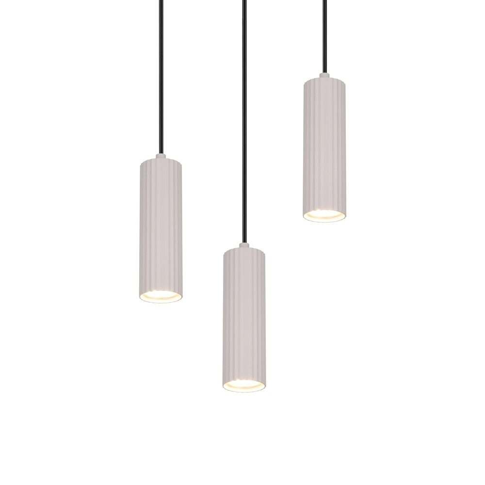 3-flammige Pendelleuchte Soka grau Trio 4017807658613