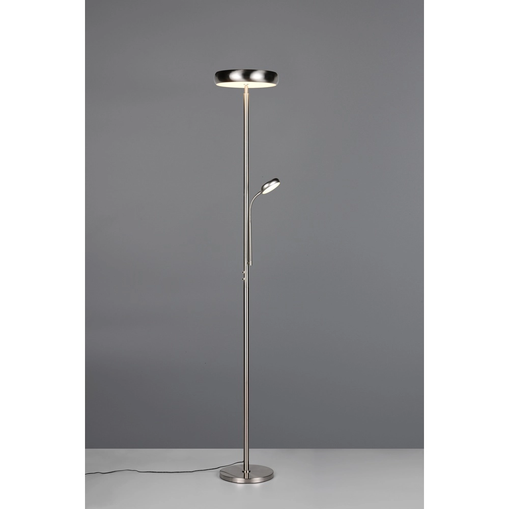 Stehlampe Palermo Nickel mit Leselampe Trio 4017807641370