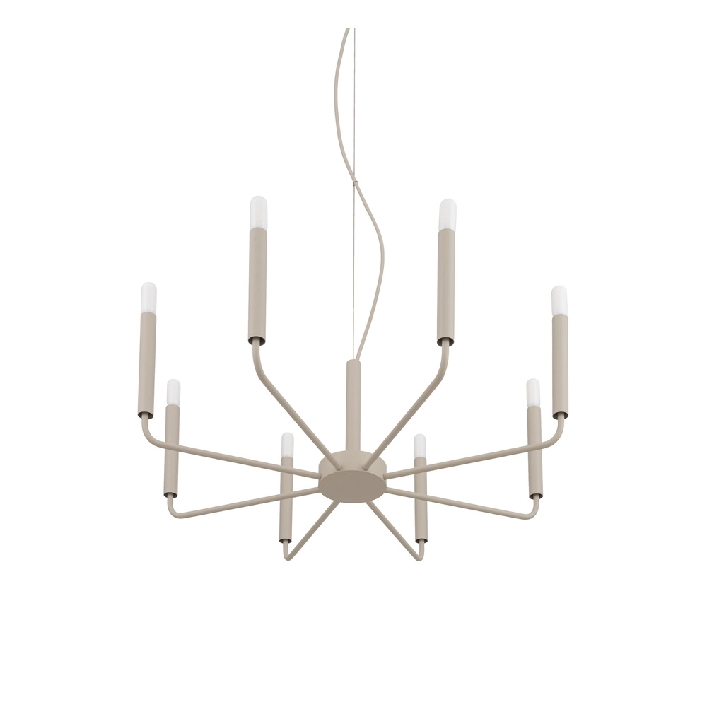 Moderner Kronleuchter Orto sandbraun Ø 73 cm Lyora 5903139125253