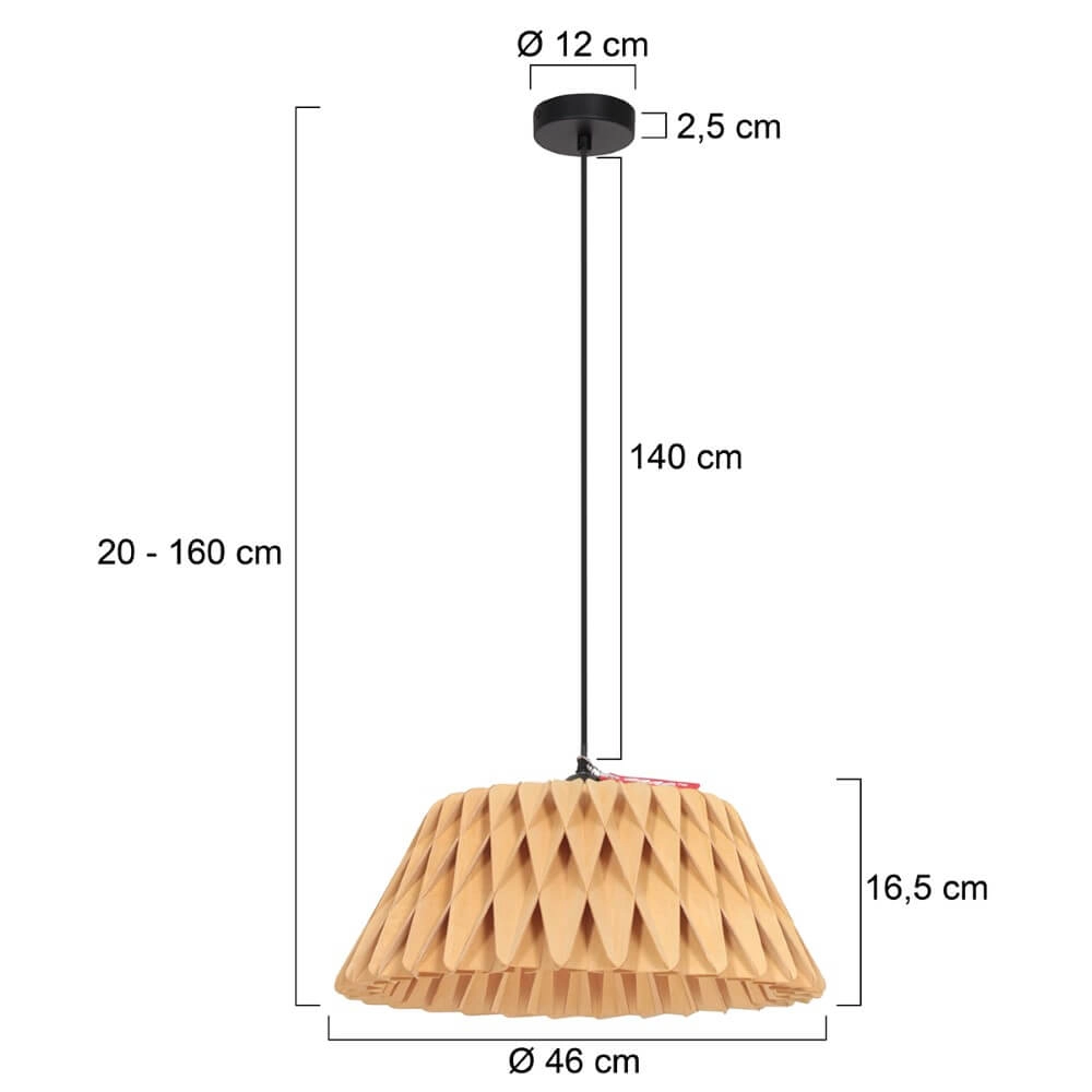 Hängelampe aus Buche Maze Ø 46cm Steinhauer 8712746170436