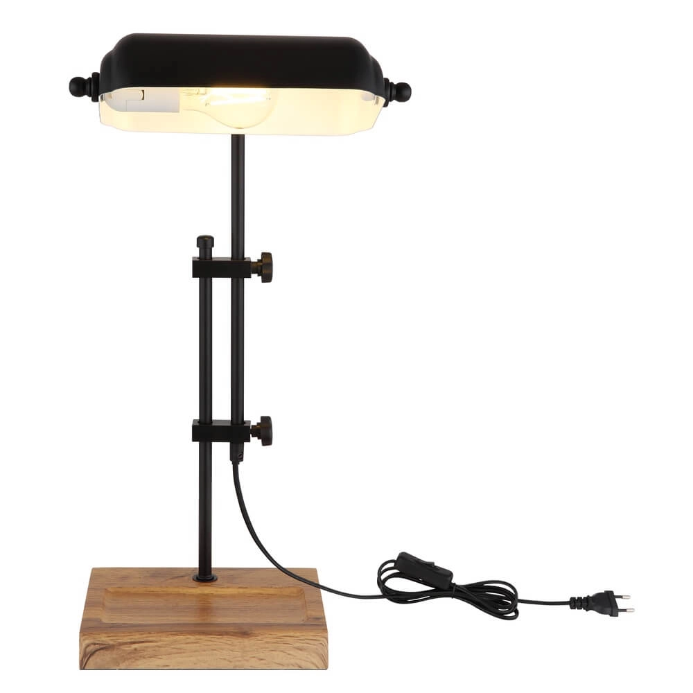 Schreibtischlampe Marid Holz mit Schwarz Globo 9007371474103