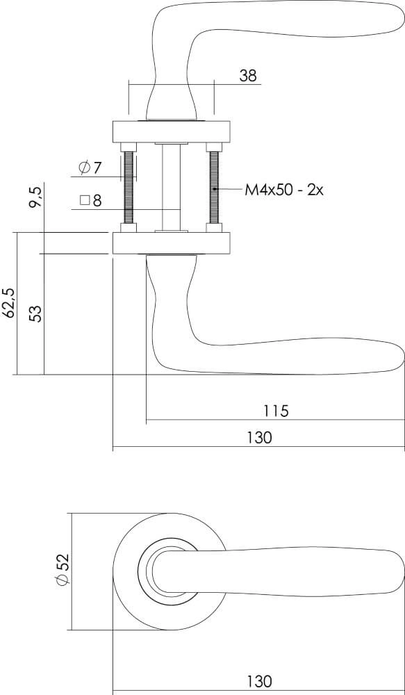 Türklinke Bjorn nickel matt Intersteel 8714186144008