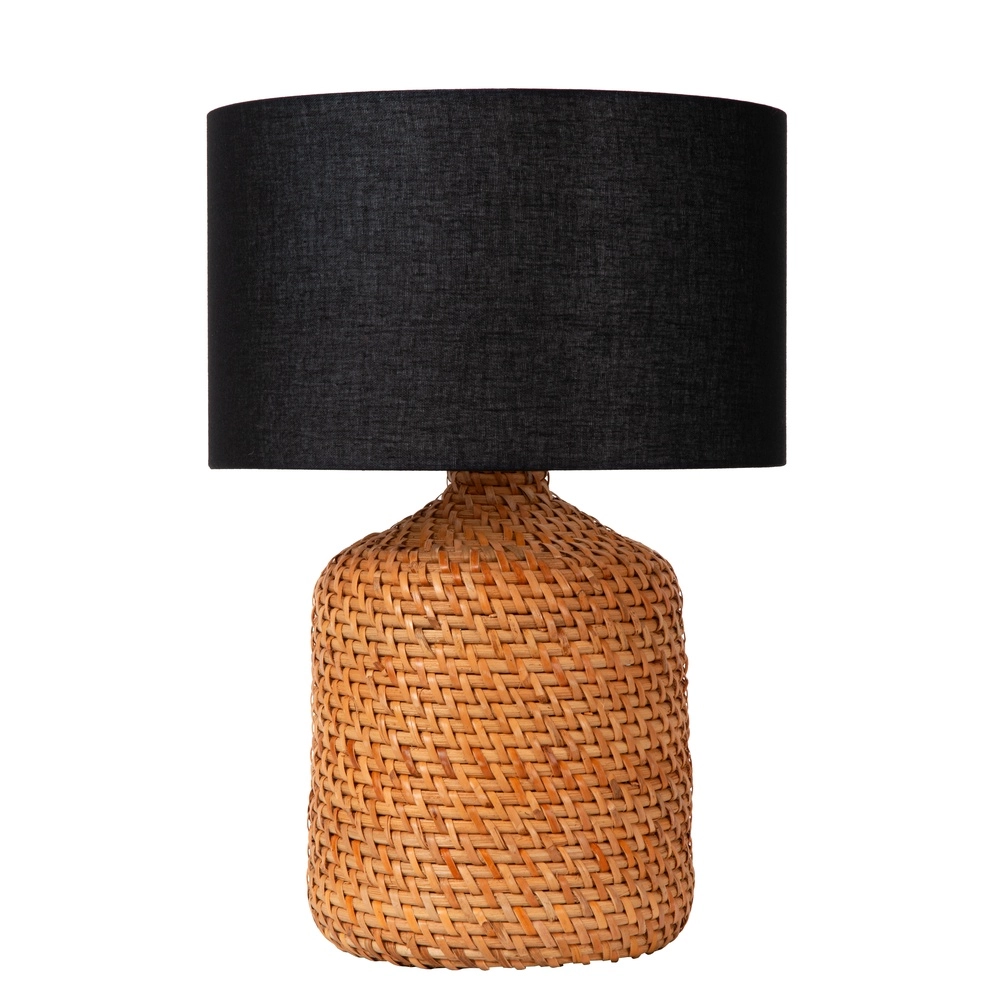 Tischlampe Arrah Ø 35 cm – Seegras mit schwarzer Kappe Premium by Lucide 5411212106124