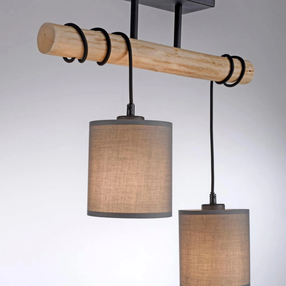 Ländliche Deckenleuchte Green Tribu Taupe Just Light 4043689995164