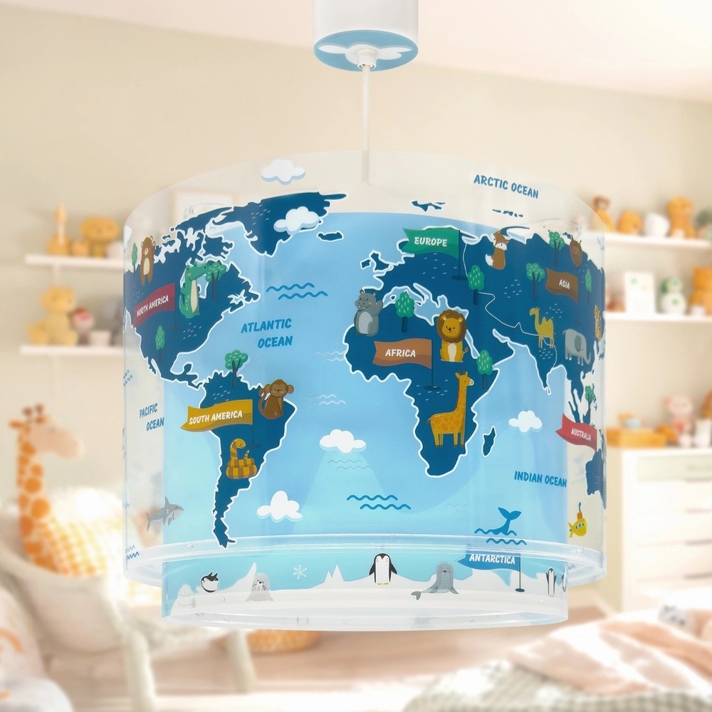 Pendelleuchte für Kinderzimmer Kids World blau Dalber 8420406002521