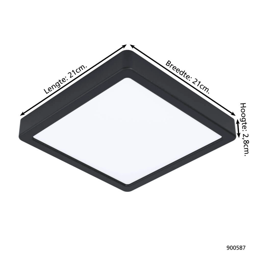 Schwarze Deckenlampe Fueva 5 21 x 21 cm Eglo 9008606244874