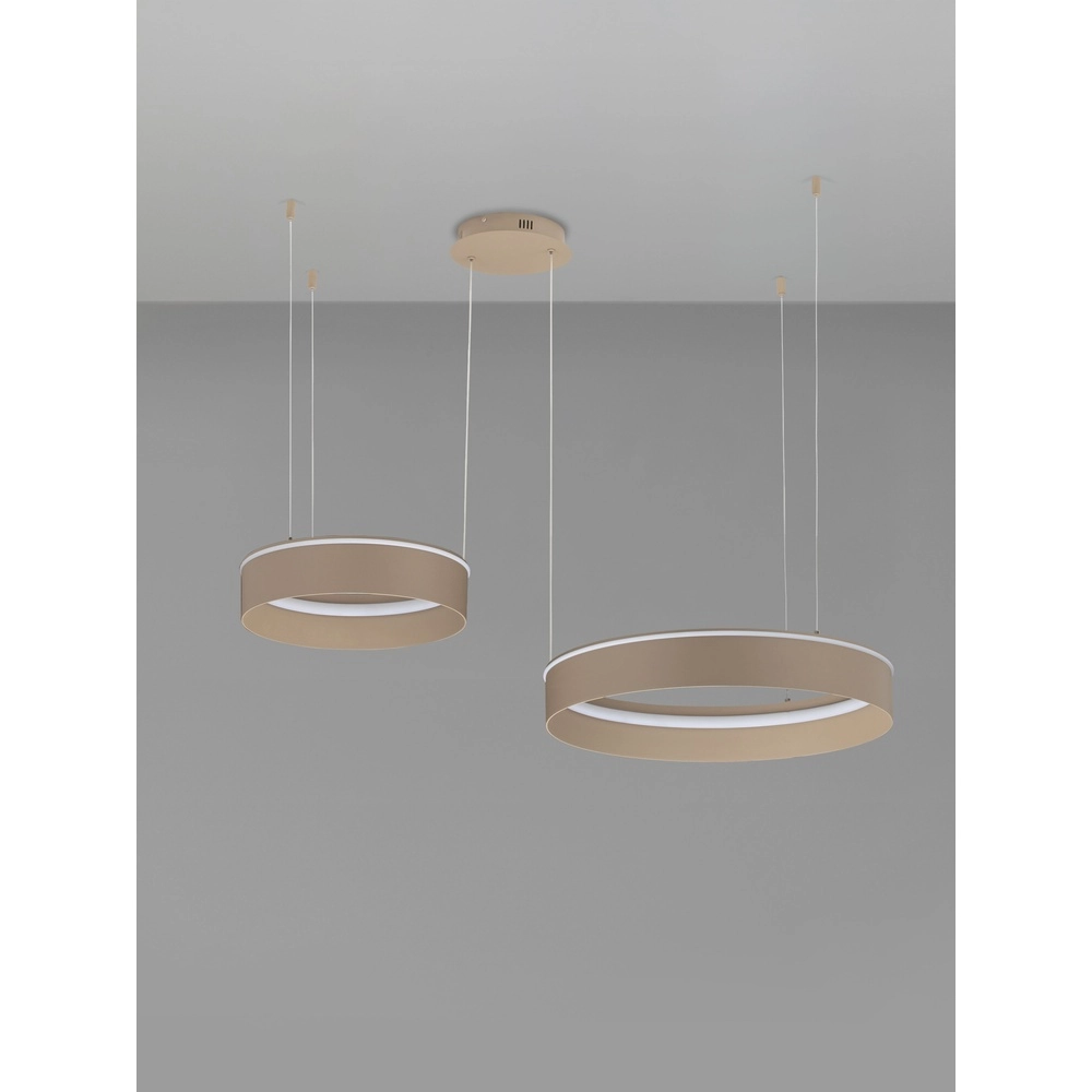 Moderne Pendellampe Olivia Doppelter Sandbraun Lyora 5212017494269