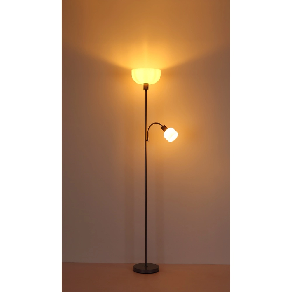 Stehlampe Hinton Silbergrau Globo 9007371531592