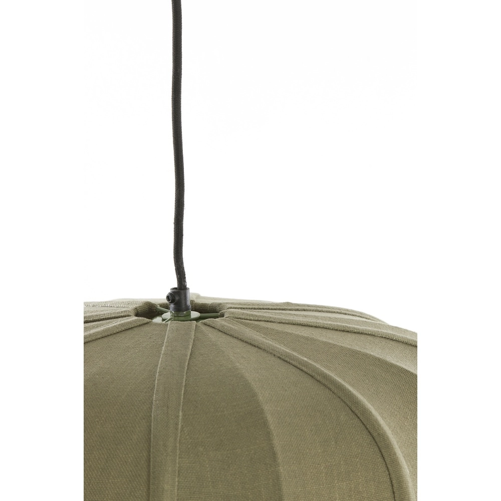 Japandi-Pendellampe Zubedo Ø 49,5 cm – olivgrün Light & Living 8717807835880