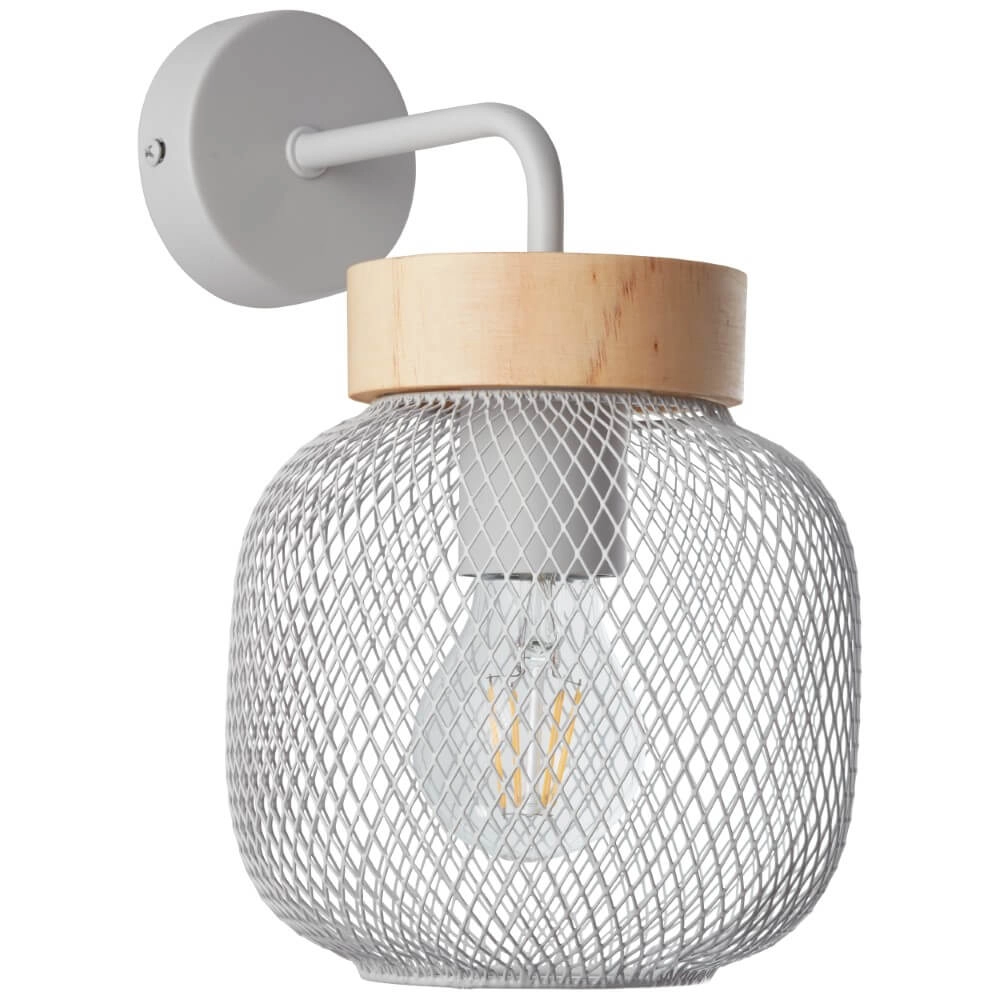 Wandlampe Giada grau mit Holz Brilliant 4004353354137