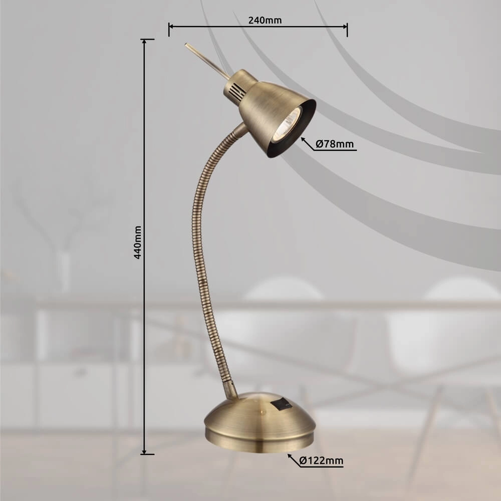 Klassische Schreibtischlampe Nuova nickel matt Globo 9007371343331