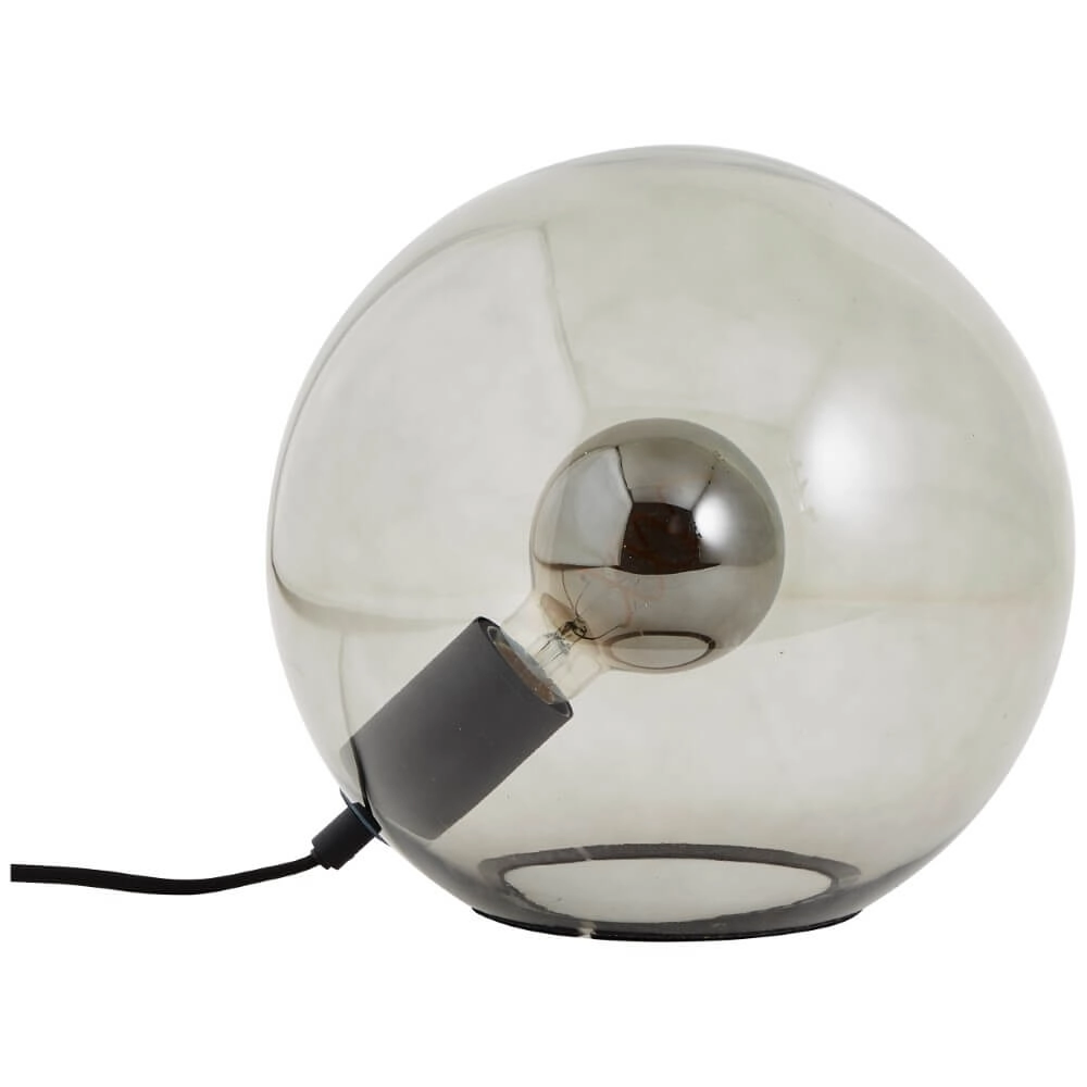 Kugel-Tischlampe Belado schwarz mit Rauchglas Brilliant 4004353428418
